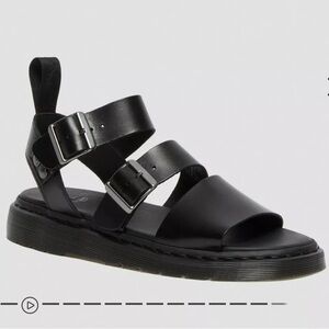 Dr Martin - Gryphon Brando Gladiator - Size 8 - Black Leather Sandals
